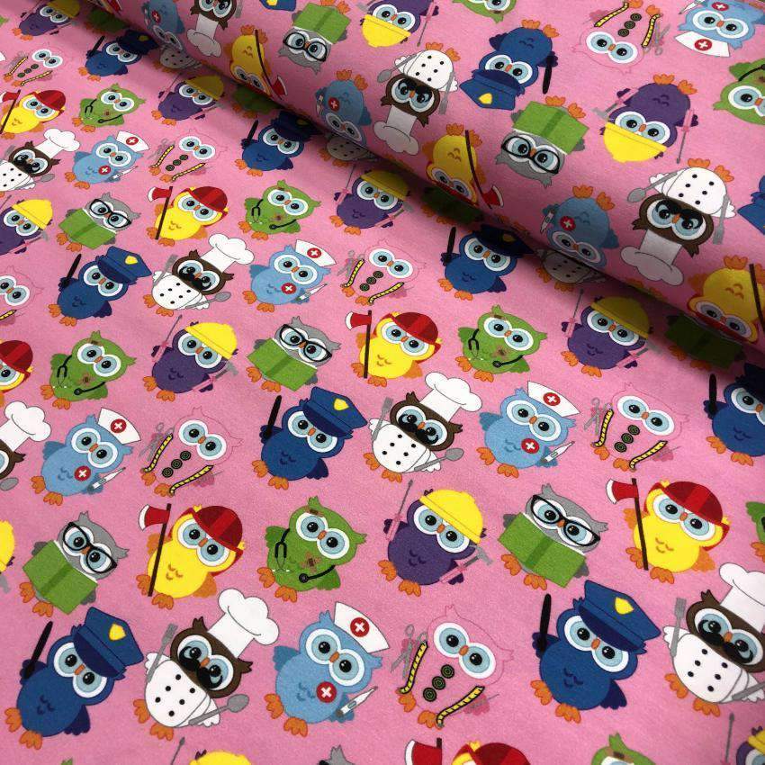 Arbeidsugler rosa - økologisk jersey