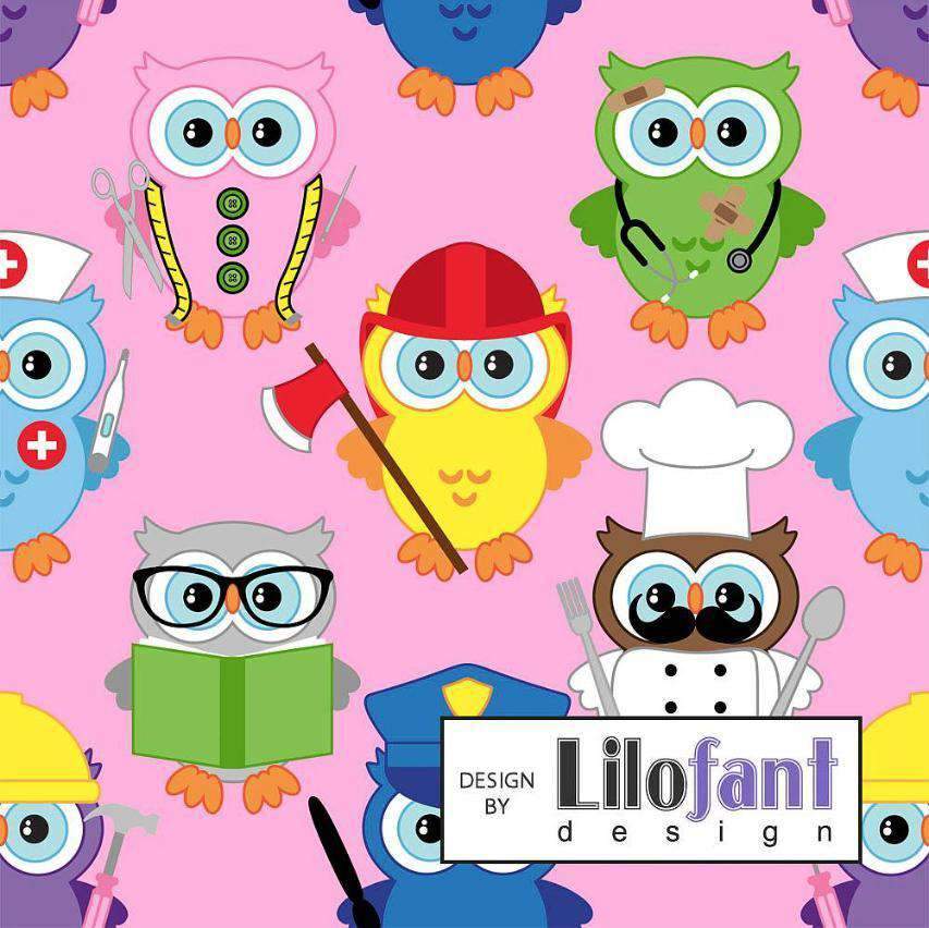 Arbeidsugler rosa - økologisk jersey