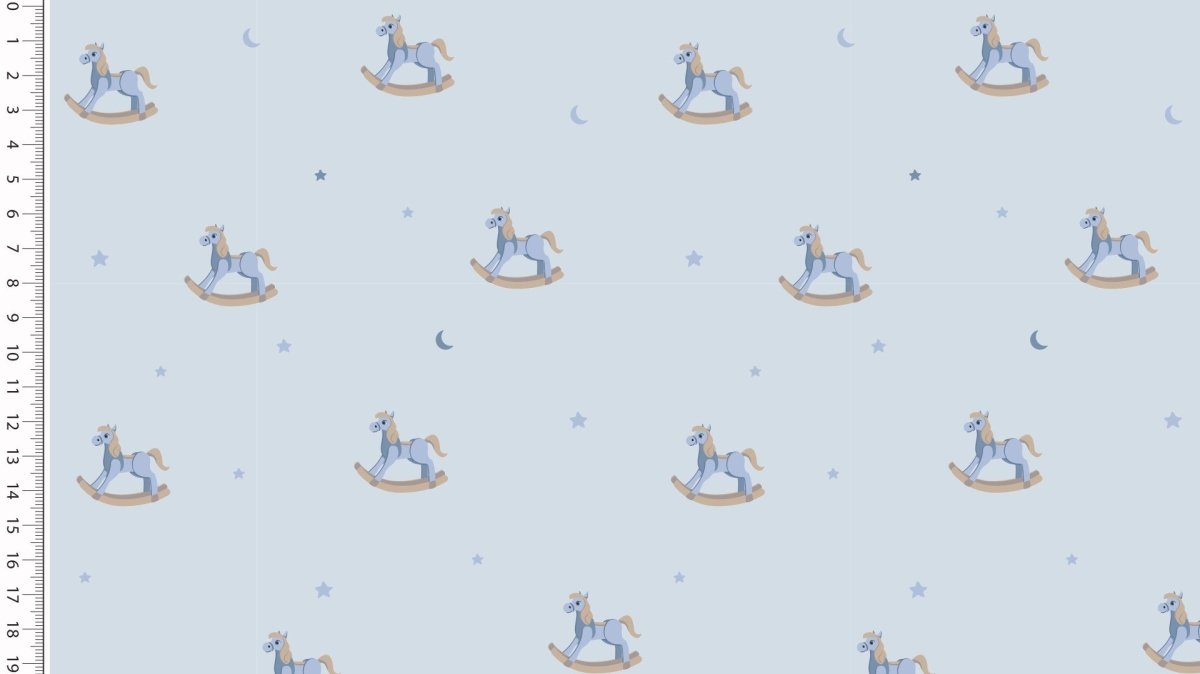 Bambus-Jersey blå gyngehest