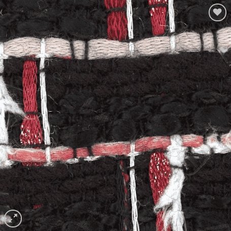 Black Red and Off White Tweed stoff