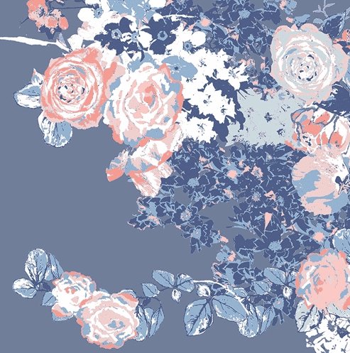 Bloesem Dark økologisk blomsterjersey - AGF - In Blue