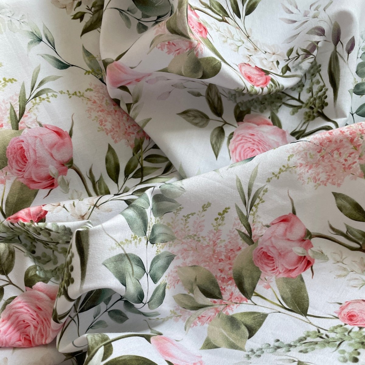 Blooming flowers vevd bomull