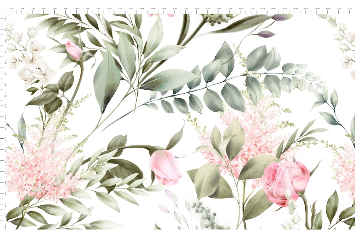 Blooming flowers vevd bomull