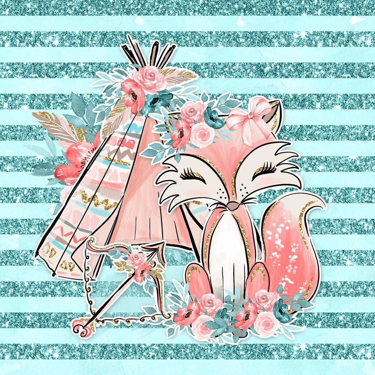 Boho Fox Green Stripes - Jersey