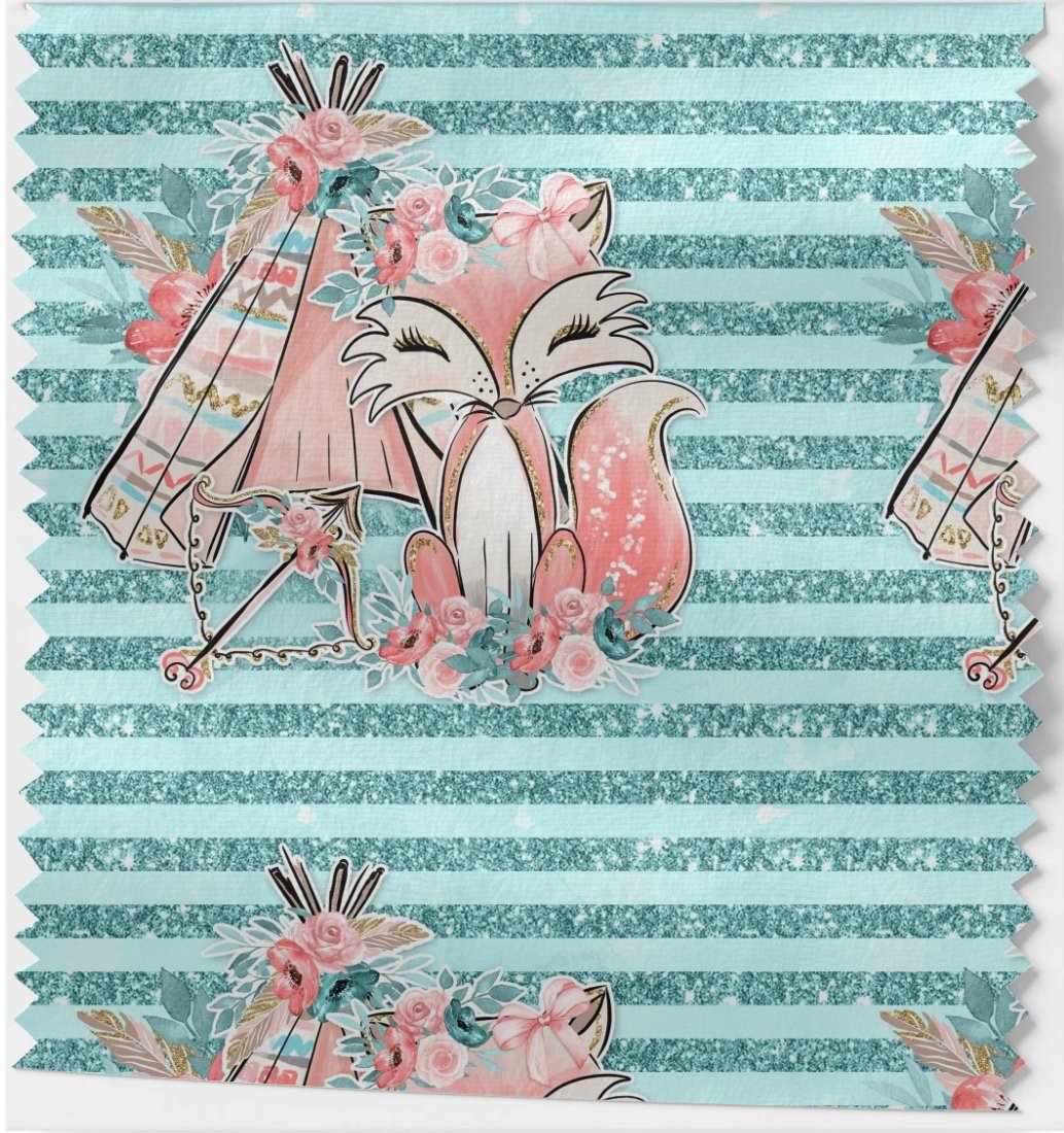 Boho Fox Green Stripes - Jersey