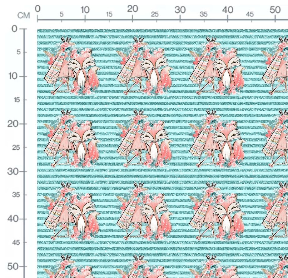 Boho Fox Green Stripes - Jersey