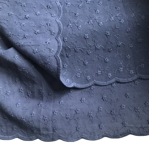 Bomullsbroderi blomster - Dark Jeans