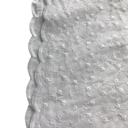 Bomullsbroderi blomster - Hvit