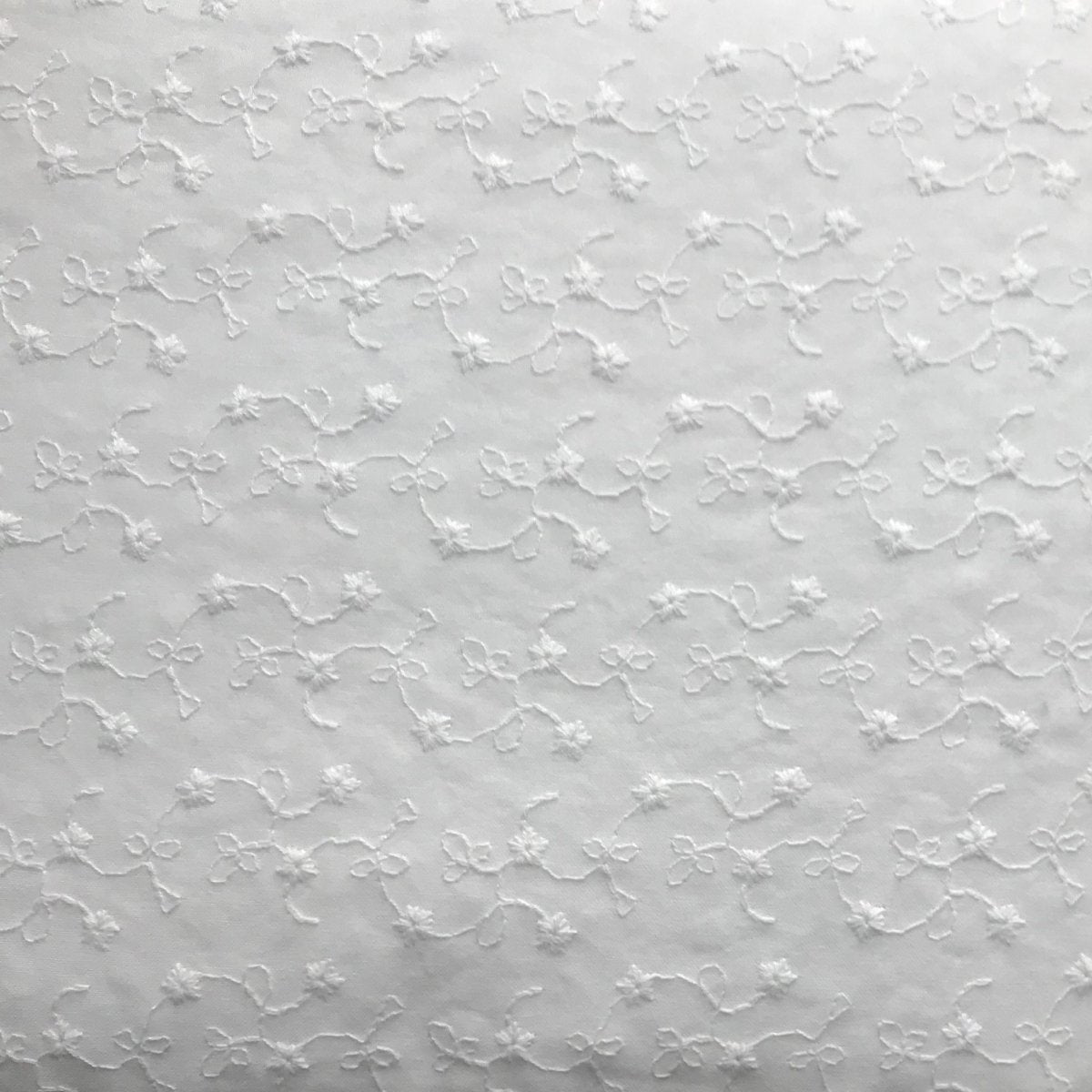 Bomullsbroderi blomster - Hvit