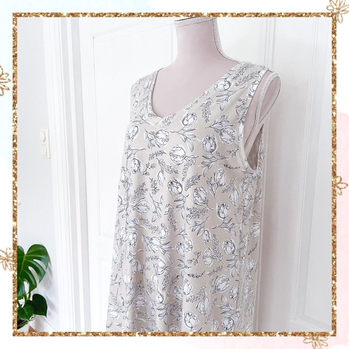 Bomullsjersey blomster Art Gallery Fabrics - Gathered