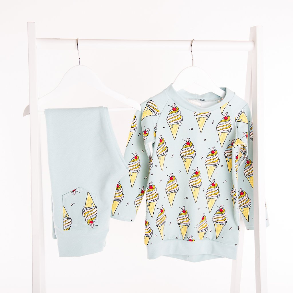 Creamy ice - spray green - økologisk jersey fra Bloome Copenhagen