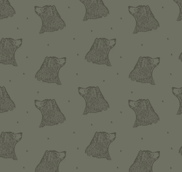 Curious Bear Dusty Green - økologisk French Terry - Bloome Copenhagen