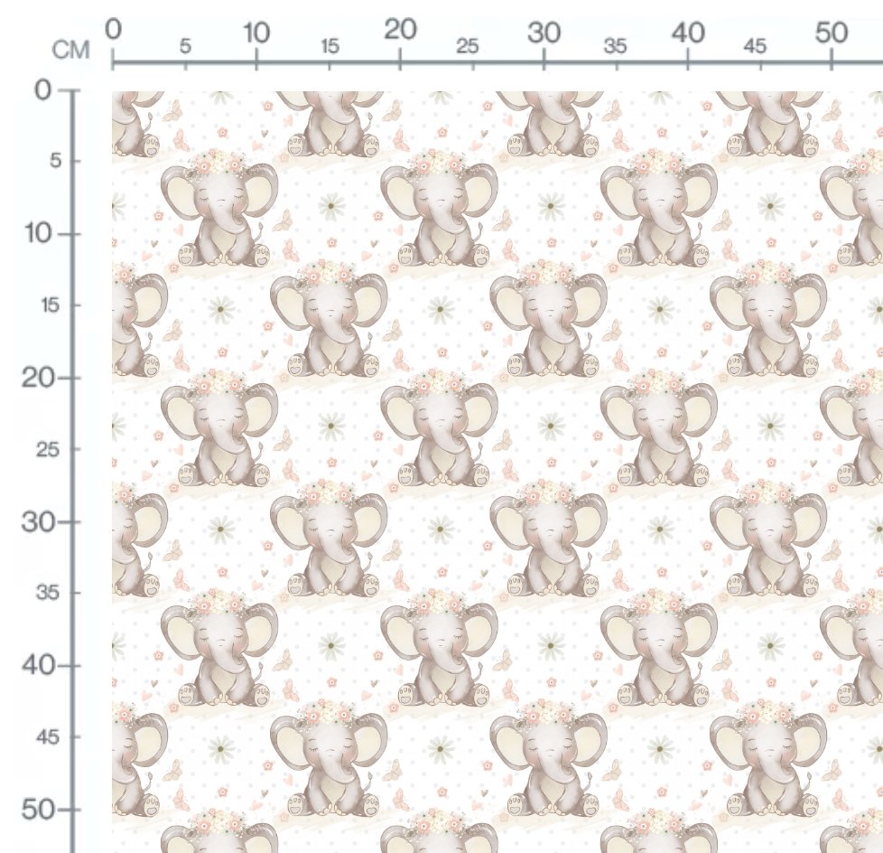 Cute Elephant Pink & white - Jersey