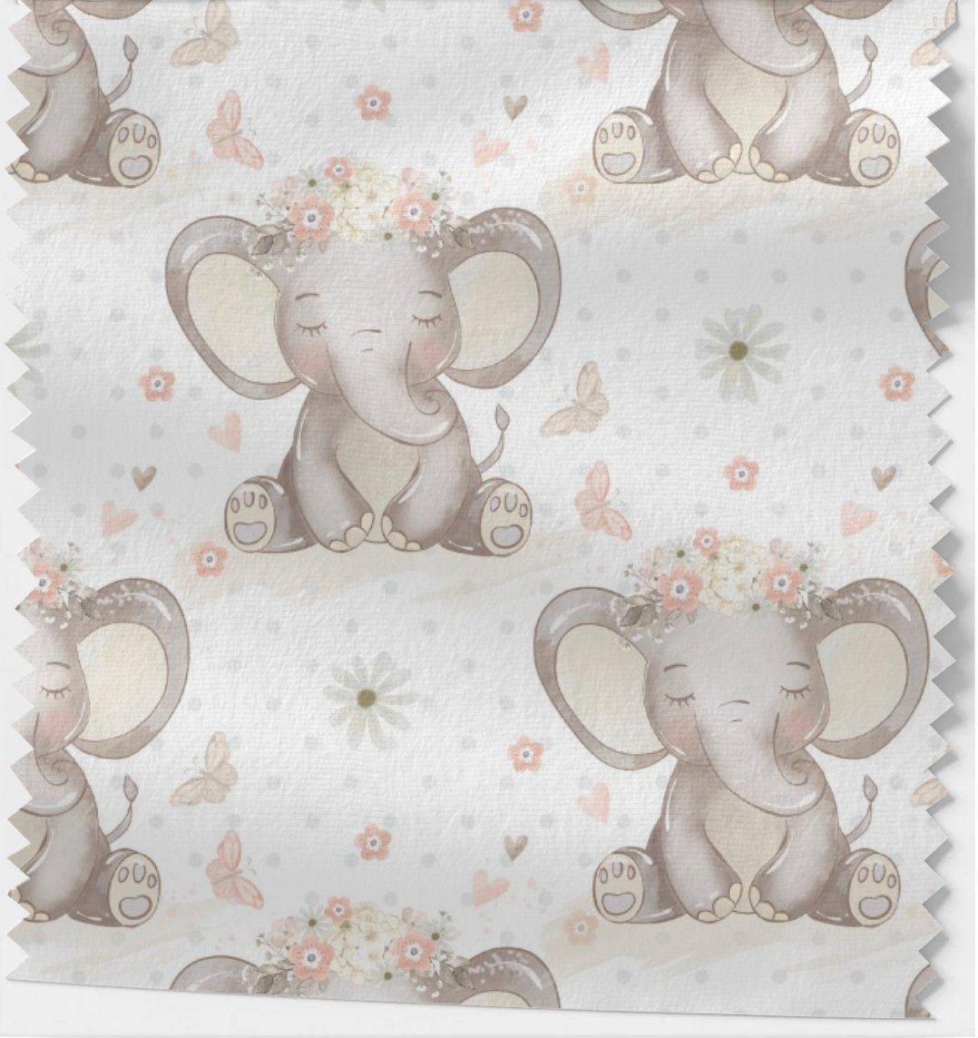 Cute Elephant Pink & white - Jersey