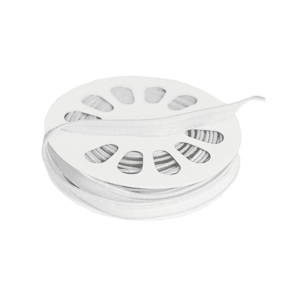 Elastisk bisebånd 8 mm Hvit