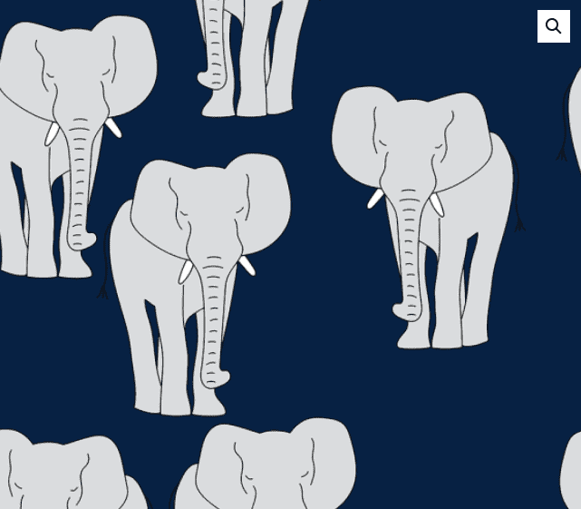 Elephant Dark Blue - økologisk jersey Joseli Design