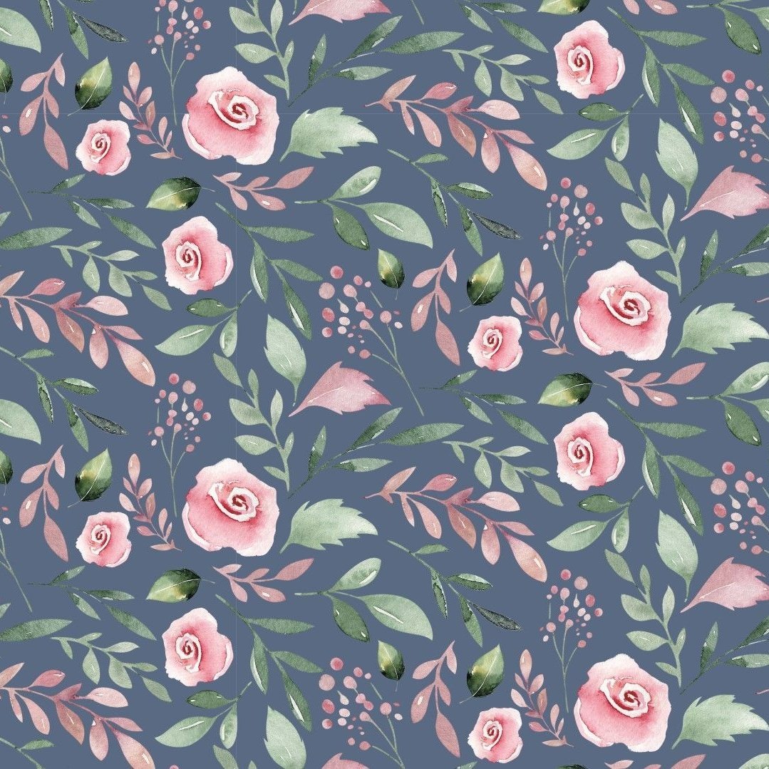 French Terry Aquarelle - Dark Jeans