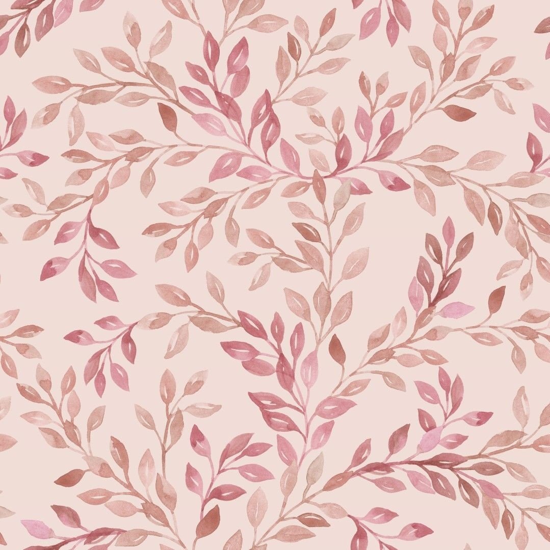 French Terry Leaves - Rose