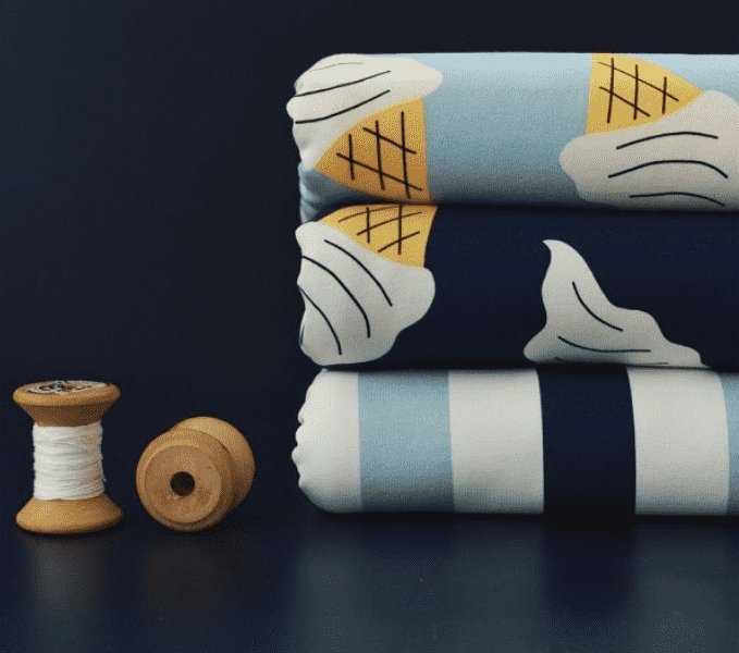 Gelato Dark Blue - økologisk jersey Joseli Design