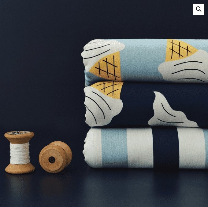 Gelato Dusty Blue - økologisk jersey Joseli Design