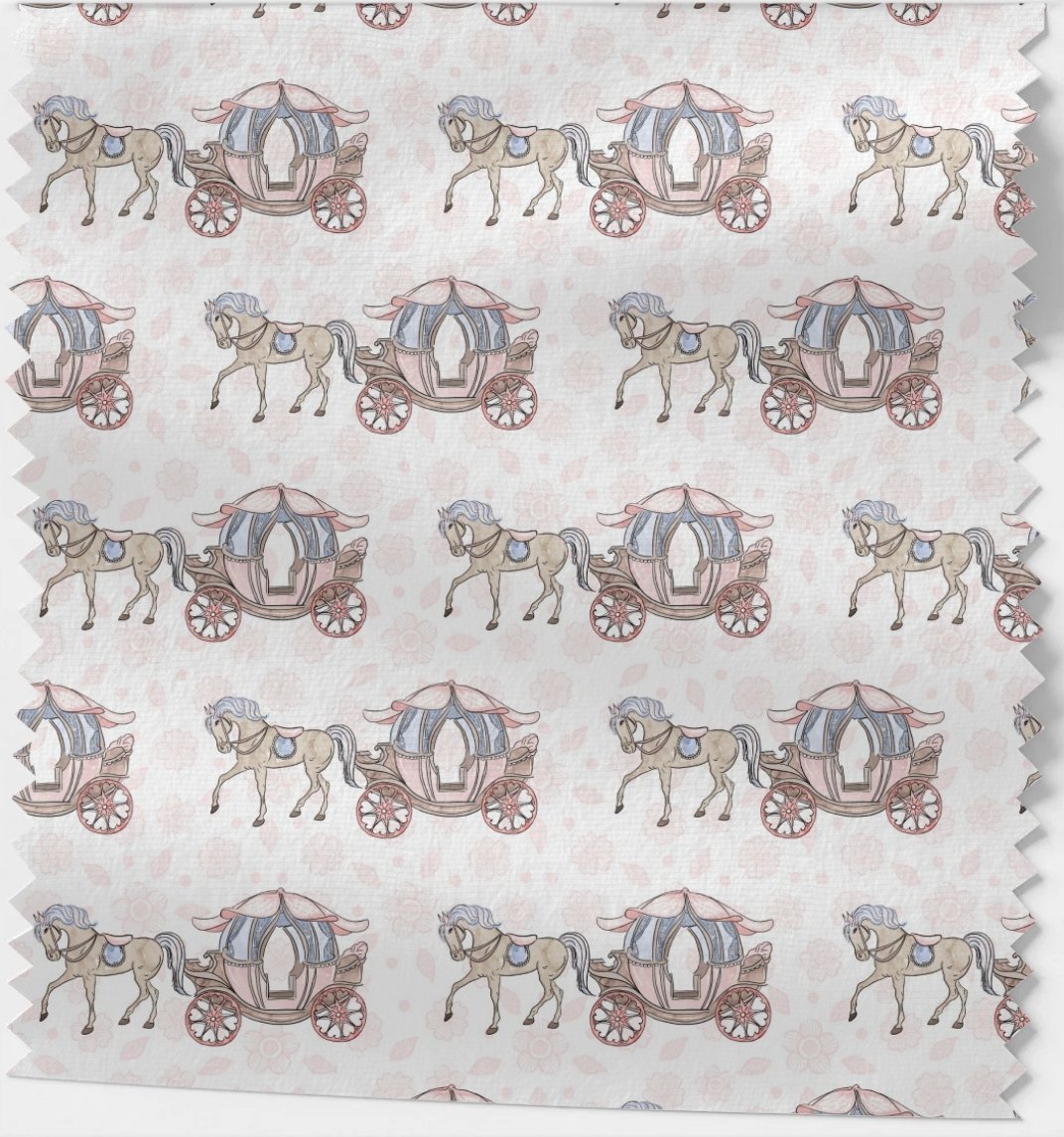 Horse & Carridge - vevd bomull