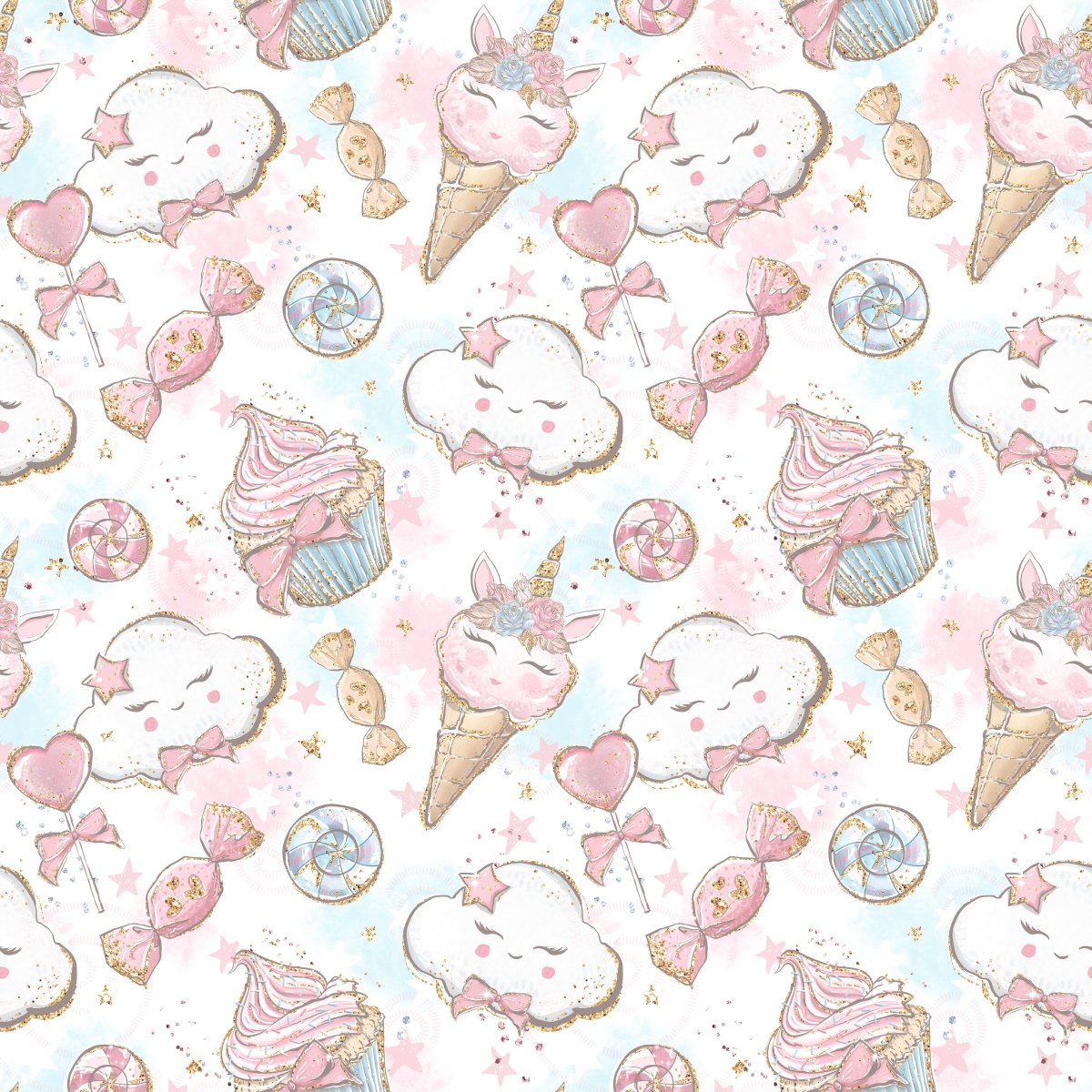 Ice Cream Clouds - vevd bomull