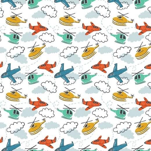 Jersey airplanes & helicopters - hvit