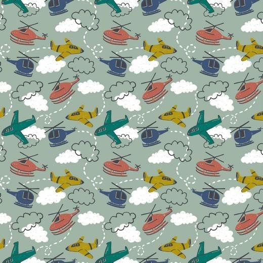 Jersey airplanes & helicopters - mint