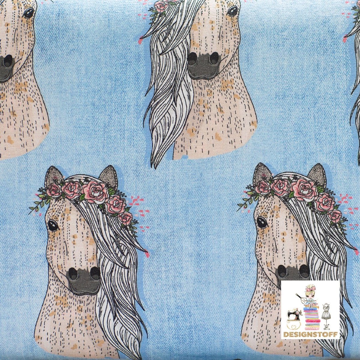 JERSEY - HEST MED BLOMSTERKRANS