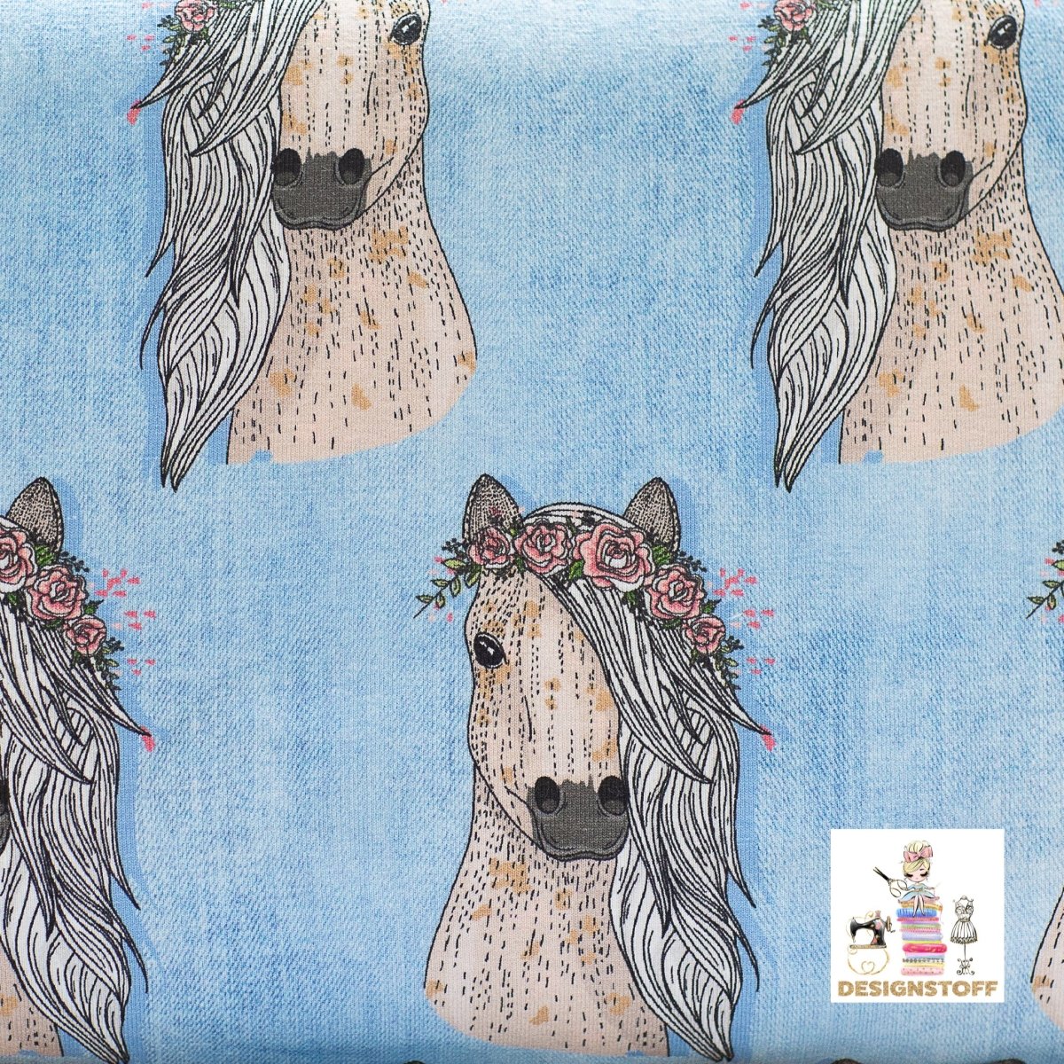 JERSEY - HEST MED BLOMSTERKRANS