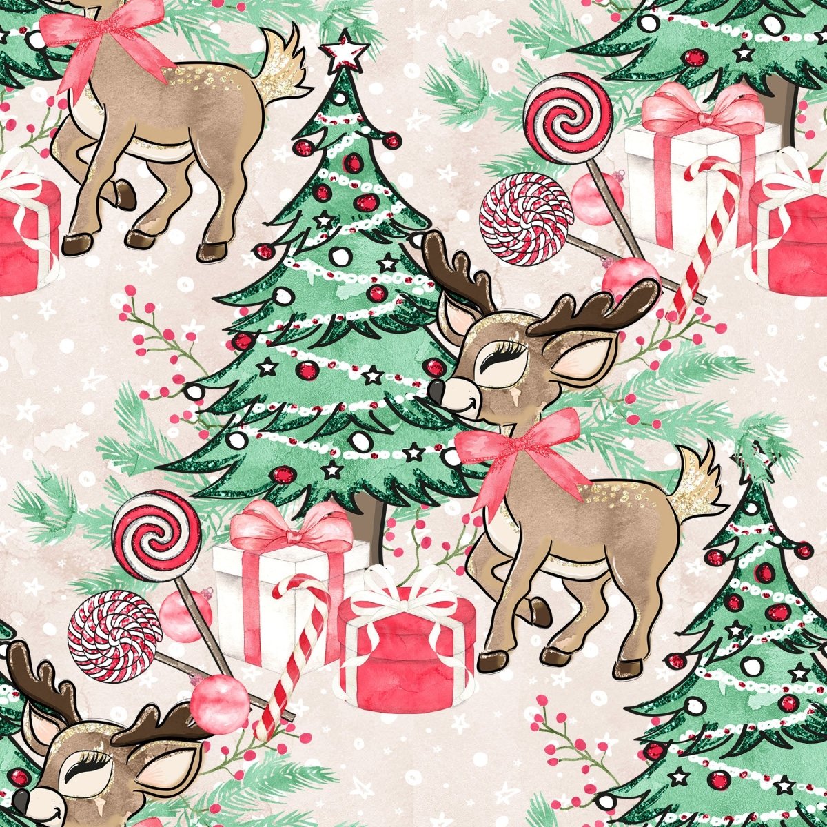 Jolly Reindeer - vevd bomull