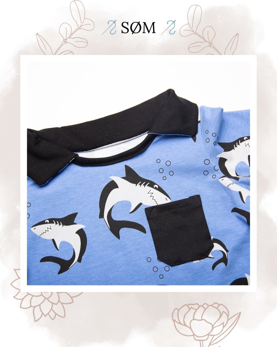 Larry the shark økologisk jersey - Jny Kids