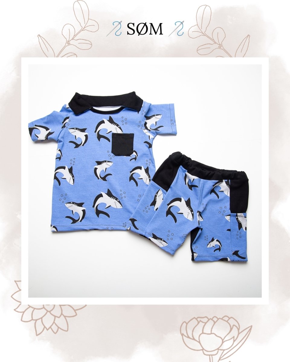 Larry the shark økologisk jersey - Jny Kids