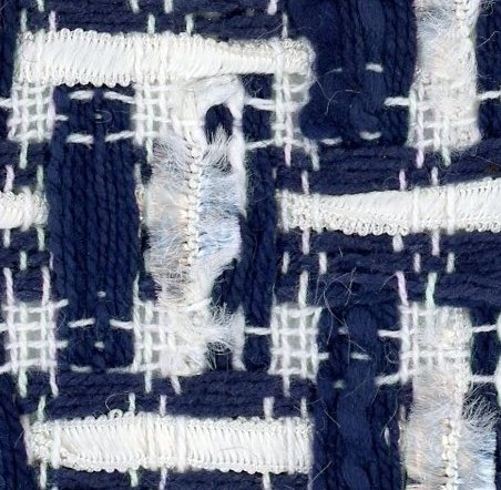 Marineblått og hvit-rutet jakkestoff