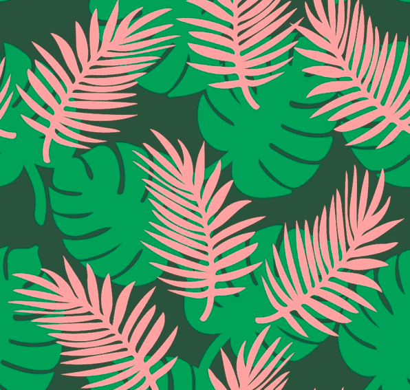 Mønstret Jacquard Økologisk - Cozy Jungle - Blomster Brinarina Blader