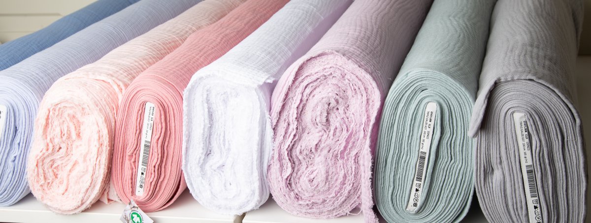 Musselin stoff - grå