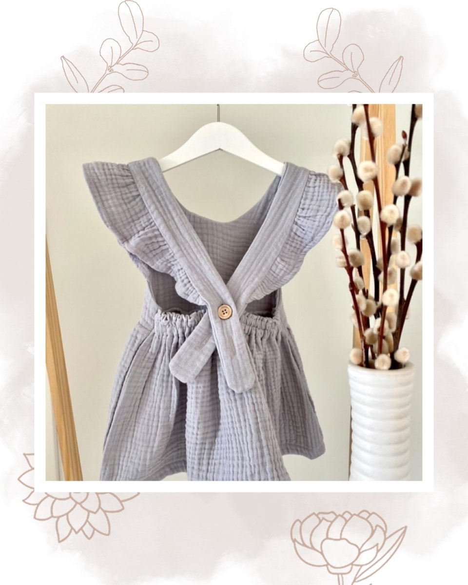 Musselin stoff - grå