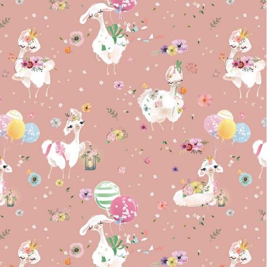 Økologisk jersey - Happy Alpacas - Old Rose