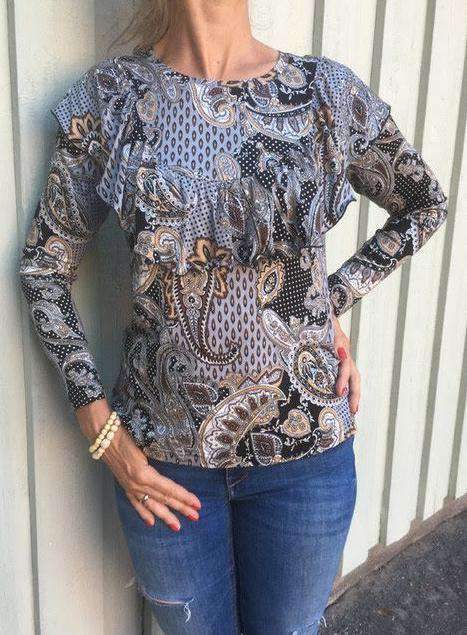 Onion symønster Topp & kjole med volant (2077)