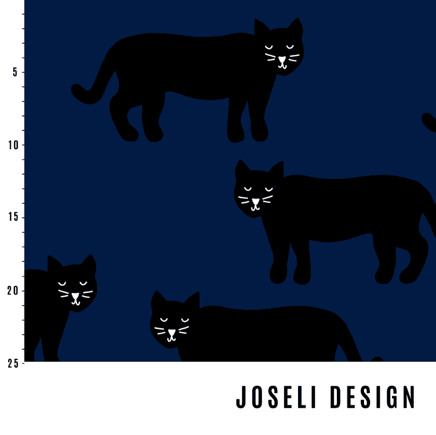 Panter Dark Blue - økologisk jersey Joseli Design