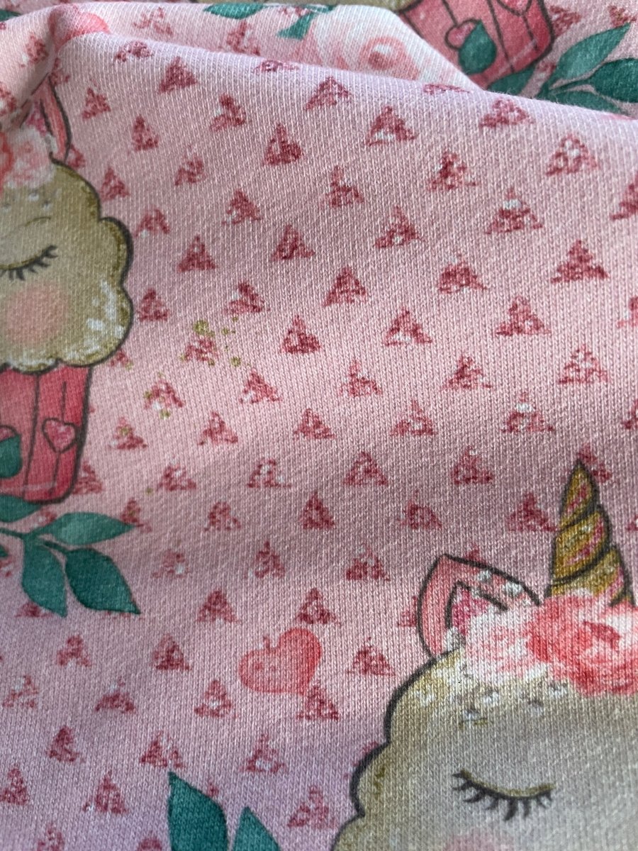 Pink Cup Cake Unicorn - French Terry