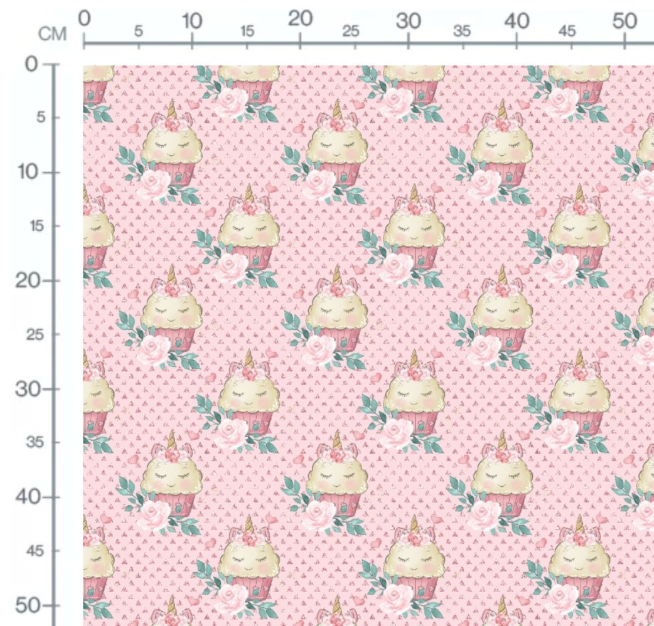 Pink Cup Cake Unicorn - French Terry