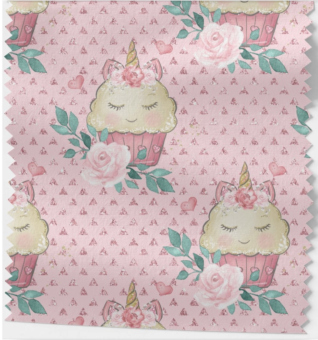 Pink Cup Cake Unicorn - French Terry