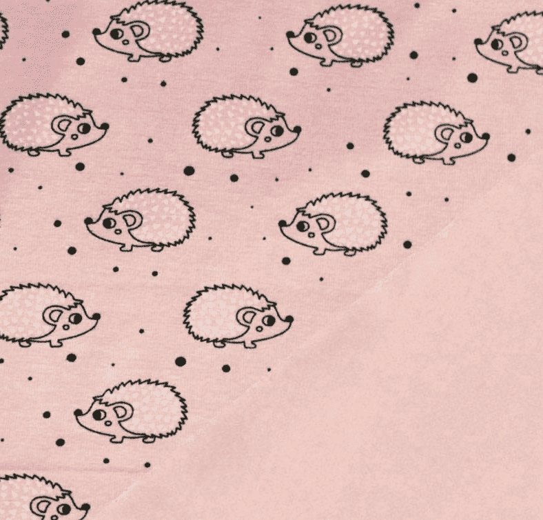 Pinsvin på rosa sweatshirt fleece