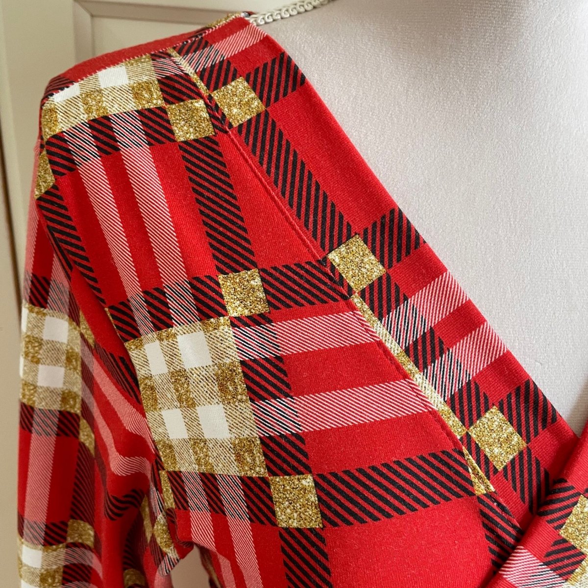 Plaid ruter - metallisk jersey
