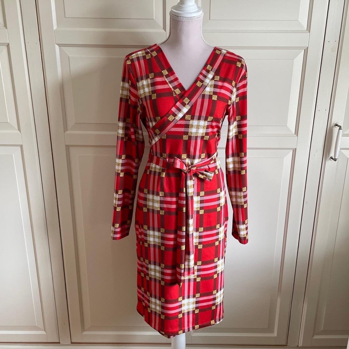 Plaid ruter - metallisk jersey