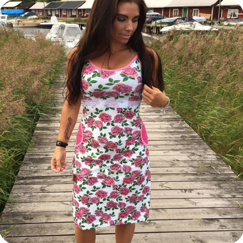 Pretty woman white jersey stoff fra vintage in my heart