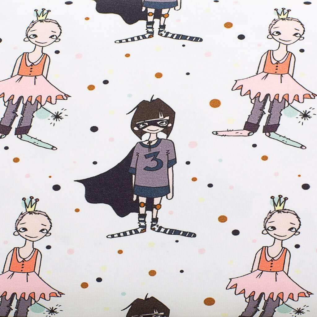 Prinsesse & Gutt med maske og frakk økologisk jerseystoff