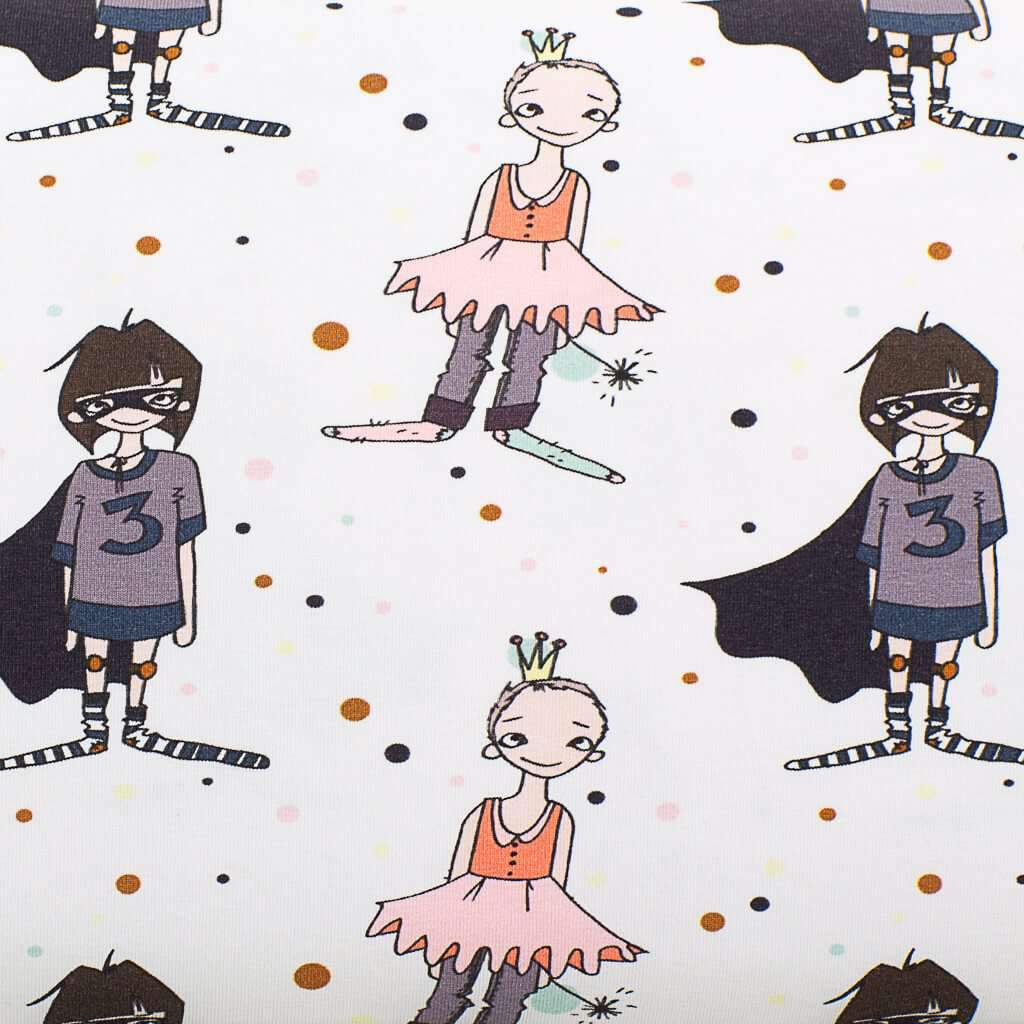 Prinsesse & Gutt med maske og frakk økologisk jerseystoff