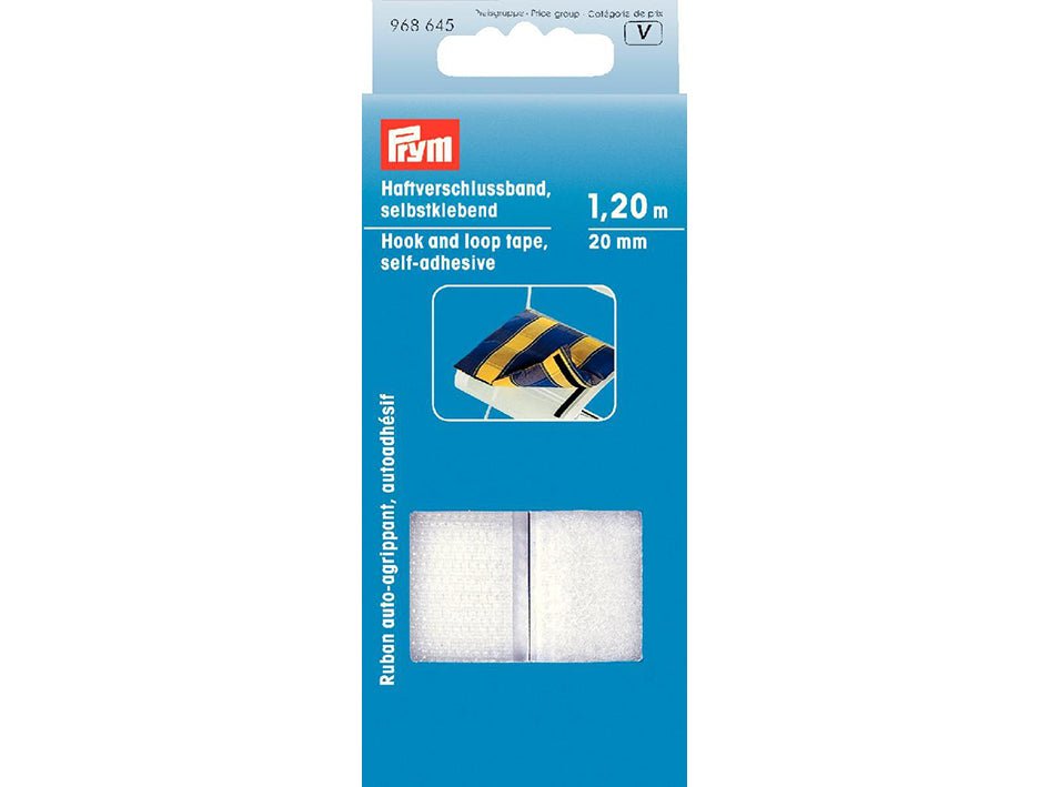 Prym Borrelås selvklebende – Hvit – 20mm x 1,2m